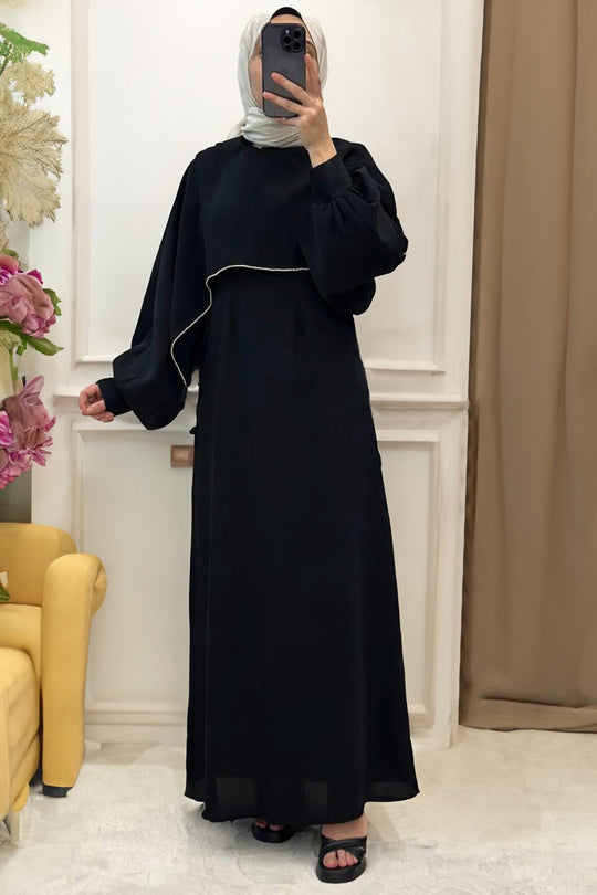 Long Crepe Dress — Black