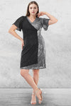 Midikleid In Großen Größen Mit Taillenbrosche — Silber