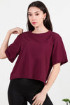 T - Shirt Met Ronde Hals — Bordeaux