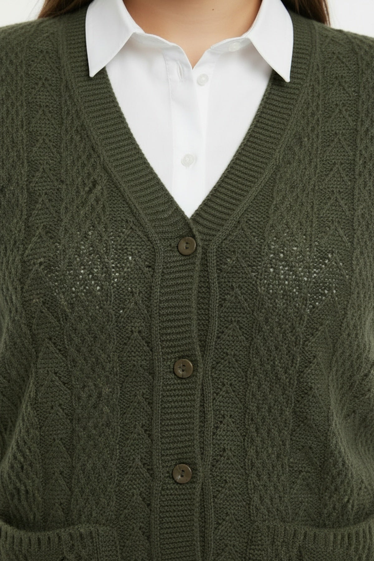 Gilet In Grote Maten — Khaki