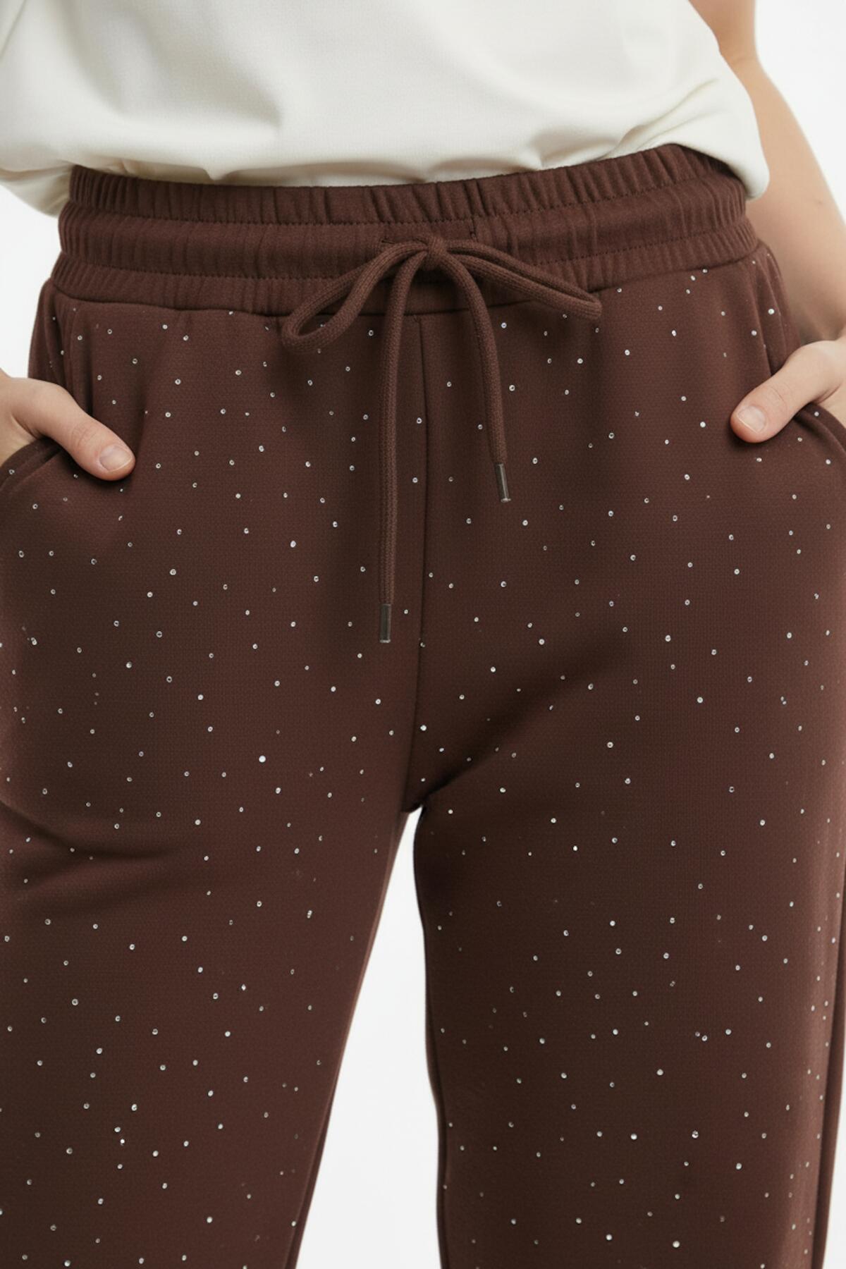 Wijde Broek Met Steentjes – Bruin