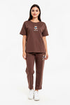 Bear - Embroidered T - Shirt Set — Brown