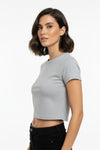 Kort Body - T - Shirt Met Ronde Hals — Grijs