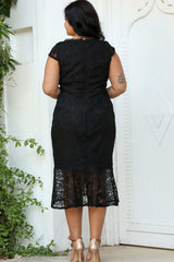 Robe De Soirée Midi Grande Taille — Noire