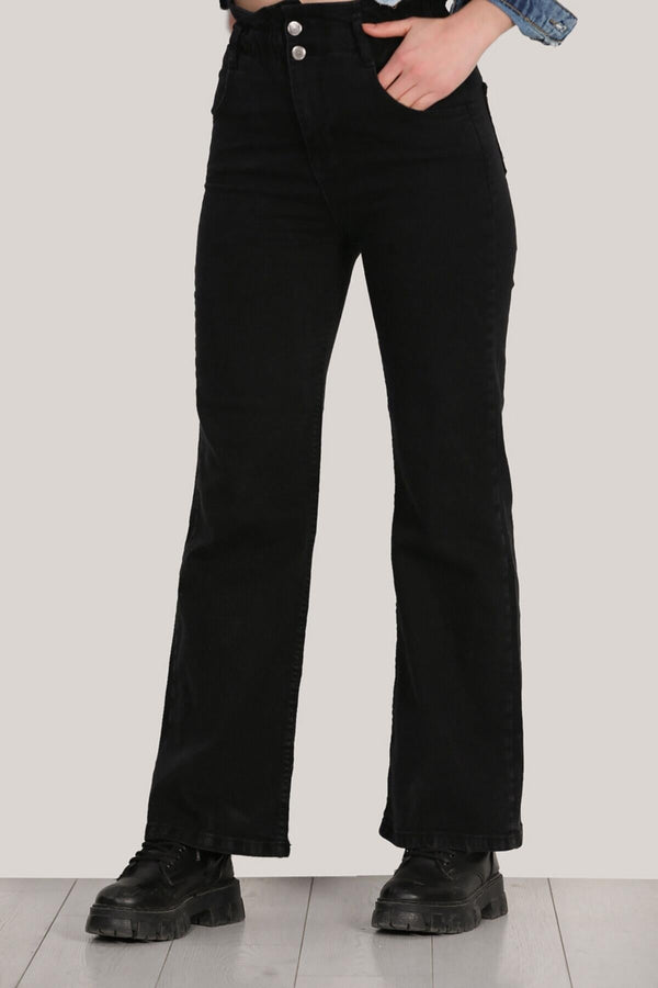 Zwarte Jeans Met Wijde Pijpen