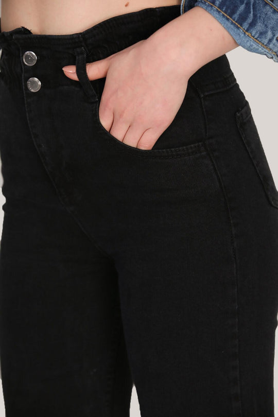 Zwarte Jeans Met Wijde Pijpen