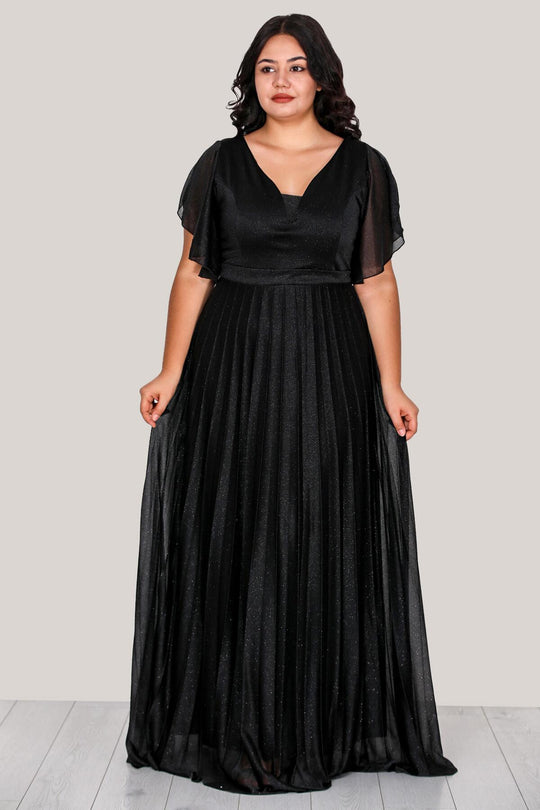 Plus - Size Sparkle Evening Dress, Black