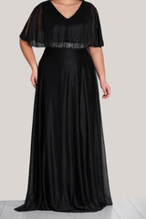 Robe De Soirée Longue Pailletée Grandes Tailles — Noir
