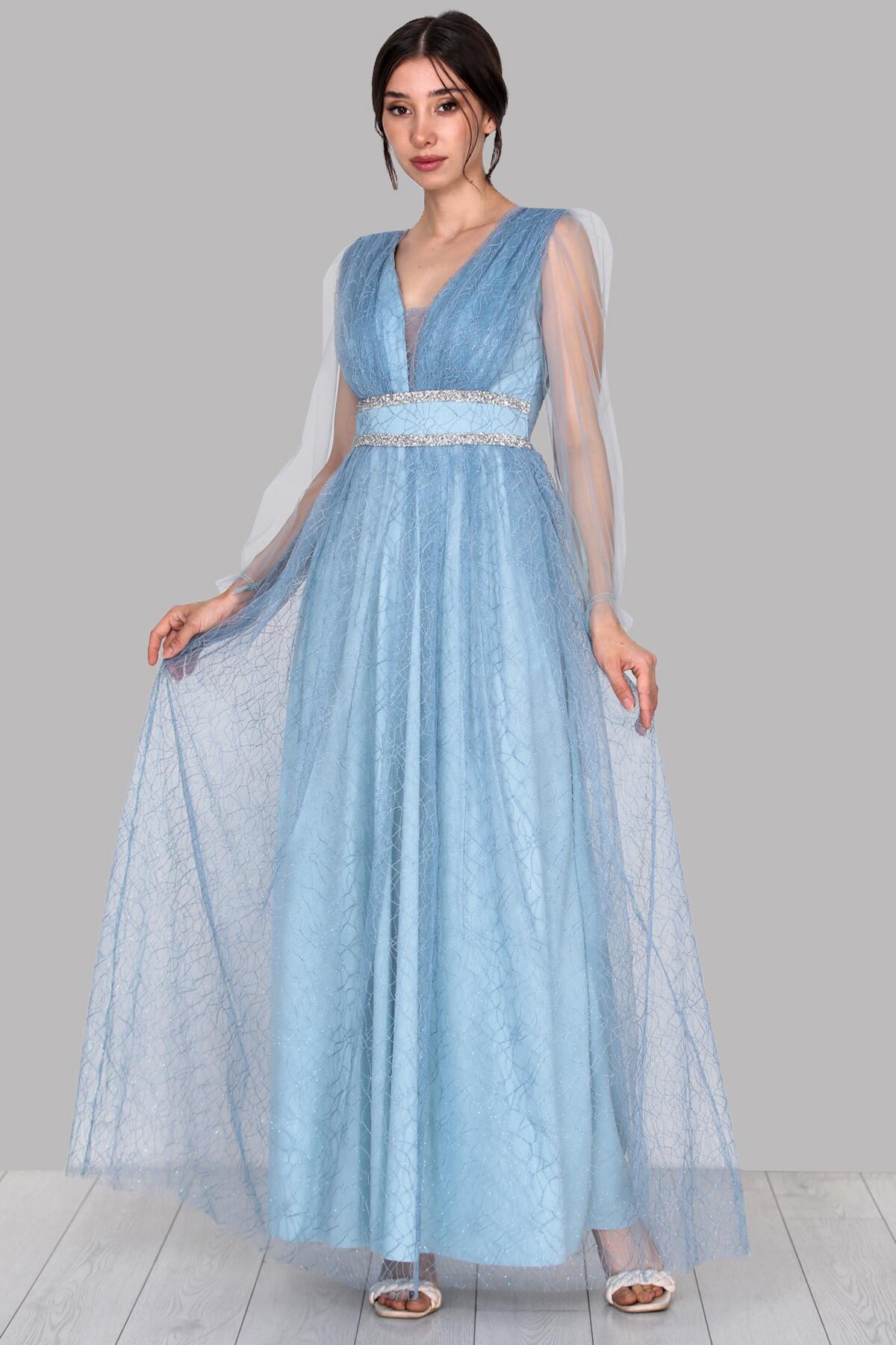 Langes Abendkleid In Blau