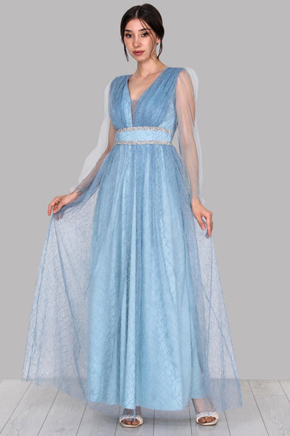 Langes Abendkleid In Blau
