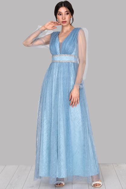 Langes Abendkleid In Blau