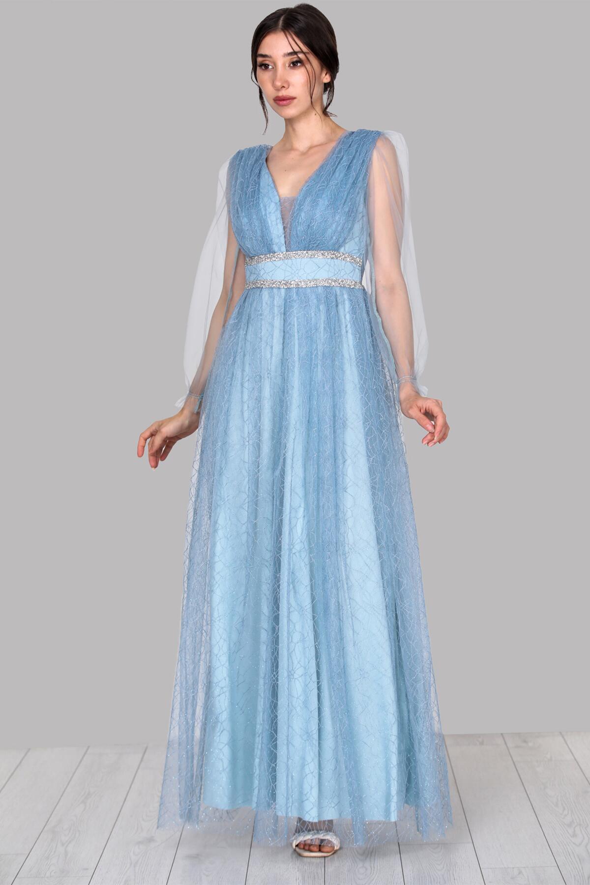 Langes Abendkleid In Blau