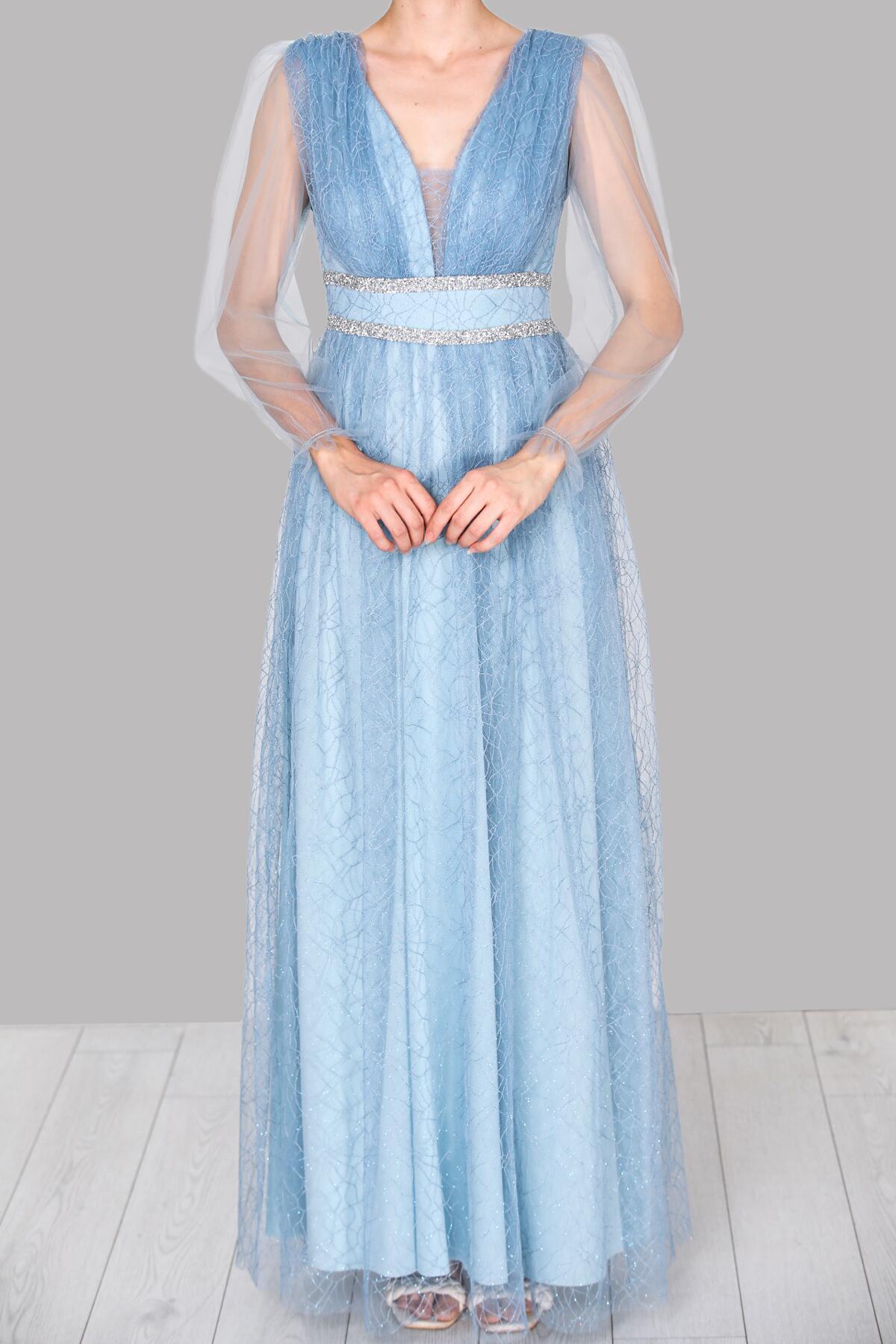 Langes Abendkleid In Blau