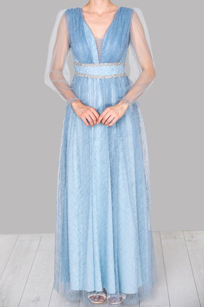 Langes Abendkleid In Blau