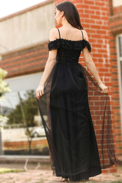 Langes Abendkleid – Schwarz