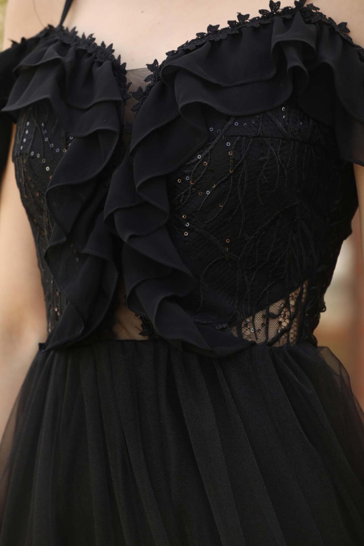 Langes Abendkleid – Schwarz