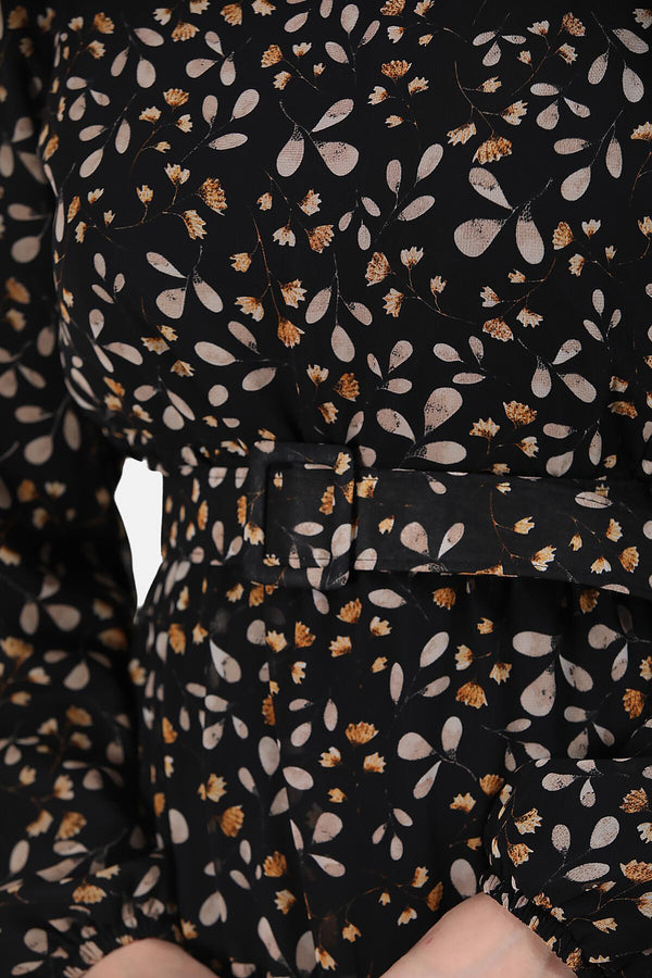 Multicolor Lange Chiffonjurk