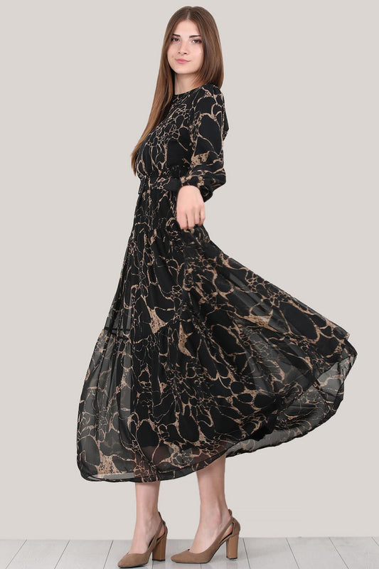 Chiffon - Maxikleid – Mehrfarbig