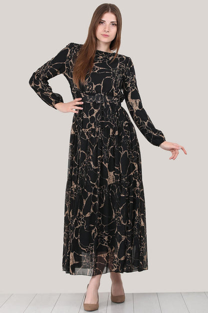 Multicolor Chiffon Maxi Dress