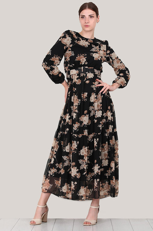 Chiffon - Maxikleid – Mehrfarbig