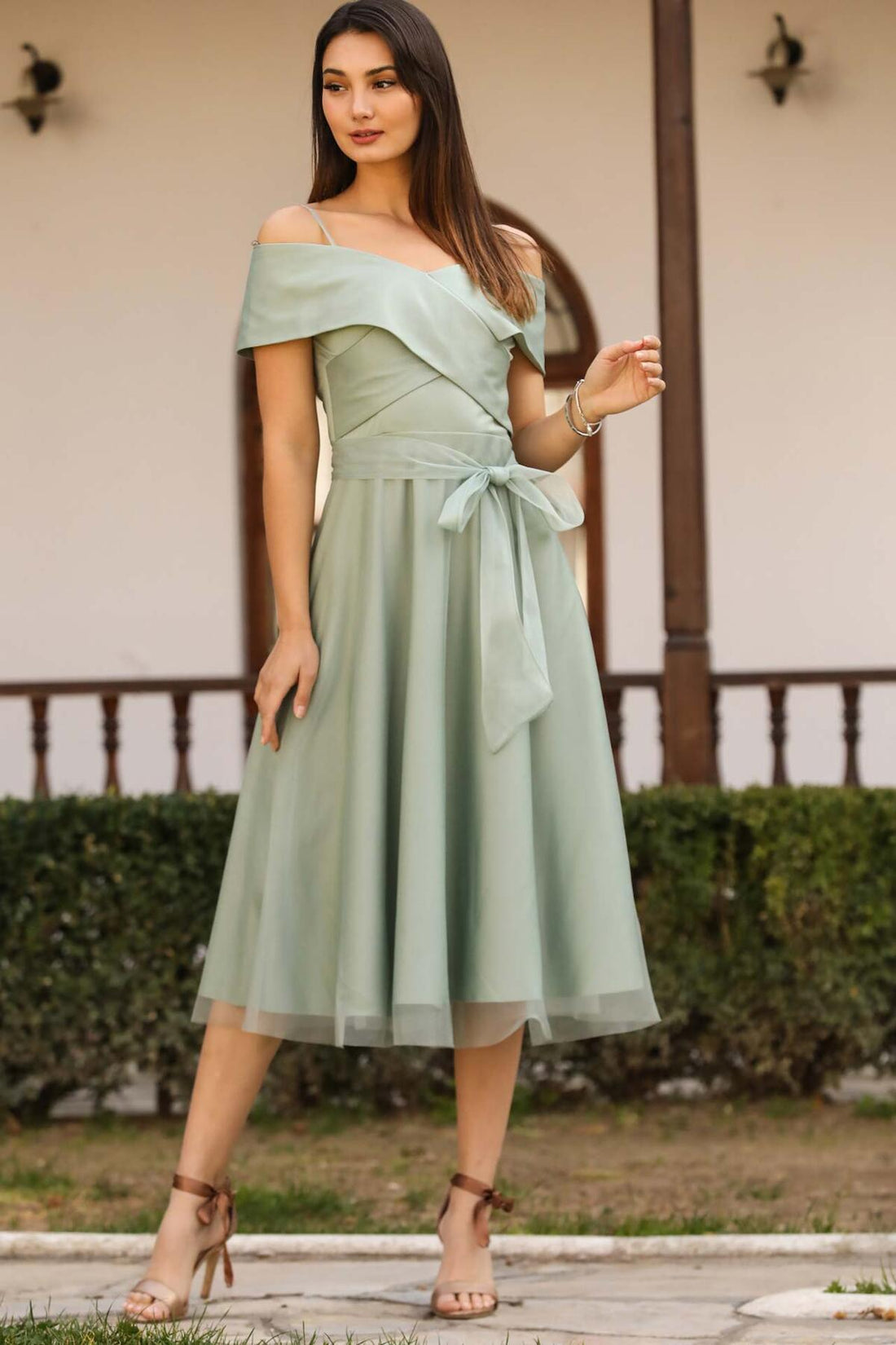 Robe Midi De Soirée Vert Clair
