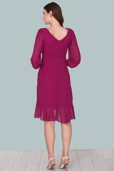 Robe Midi En Chiffon Fuchsia