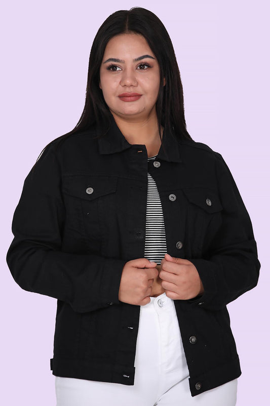Schwarze Jeansjacke In Großen Größen