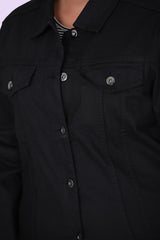 Veste En Jean Grande Taille, Noire