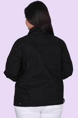 Veste En Jean Grande Taille, Noire