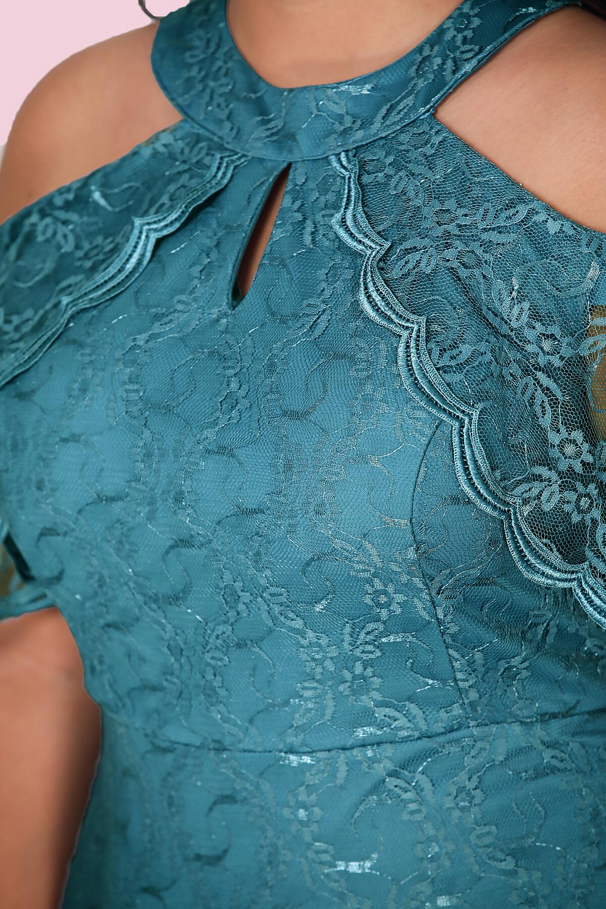 Short midi dress summer dress wedding for plus sizes NELB0588D5134YŞL