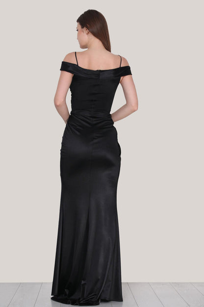 Satinkleid – Schwarz