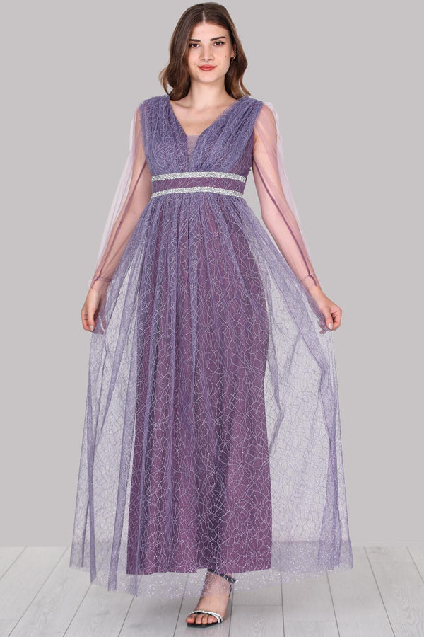 Langes Abendkleid In Flieder