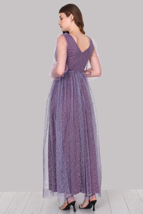 Langes Abendkleid In Flieder