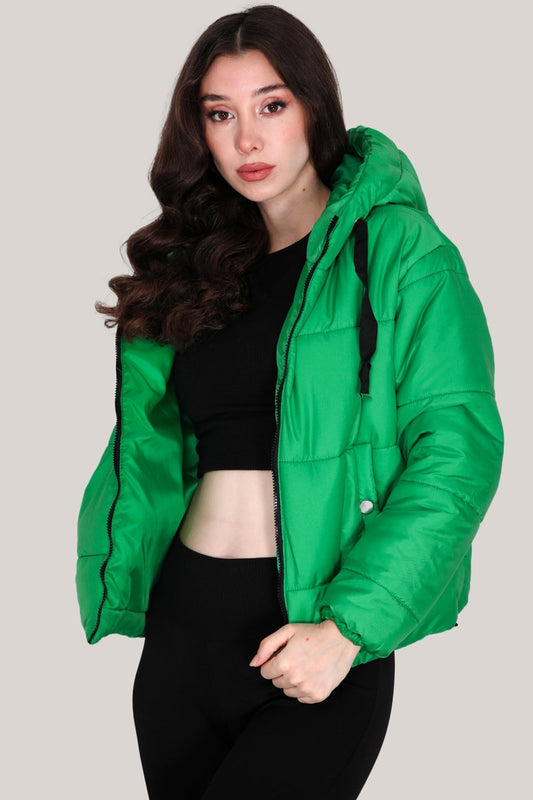 Green Hooded Puffer Jacket