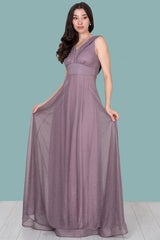 Robe De Soirée Longue À Paillettes — Dusty Rose