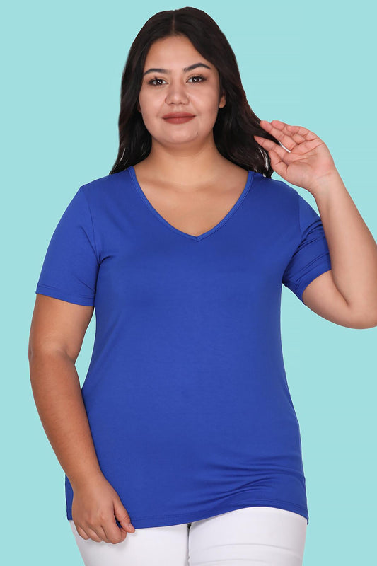 Bluse In Royalblau – Große Größen