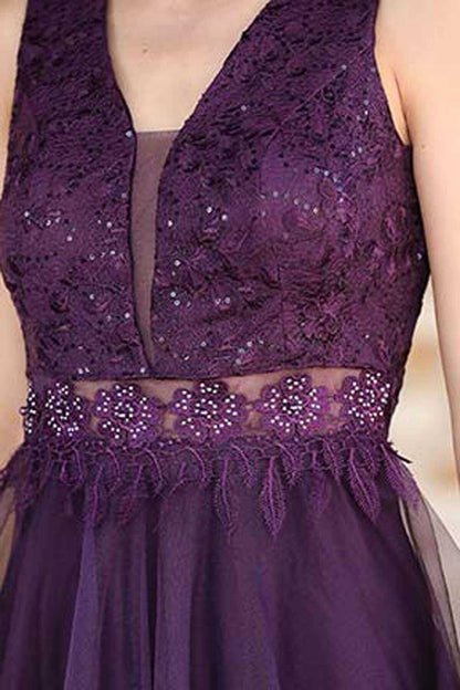 Dantel Kadın Abiye  Mor