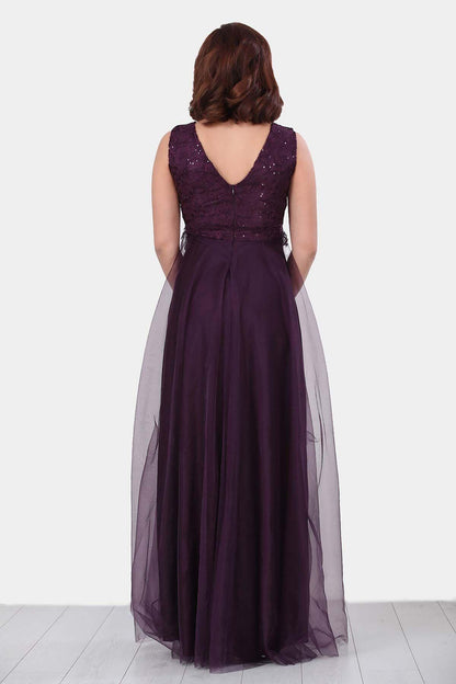 Dantel Kadın Abiye  Mor