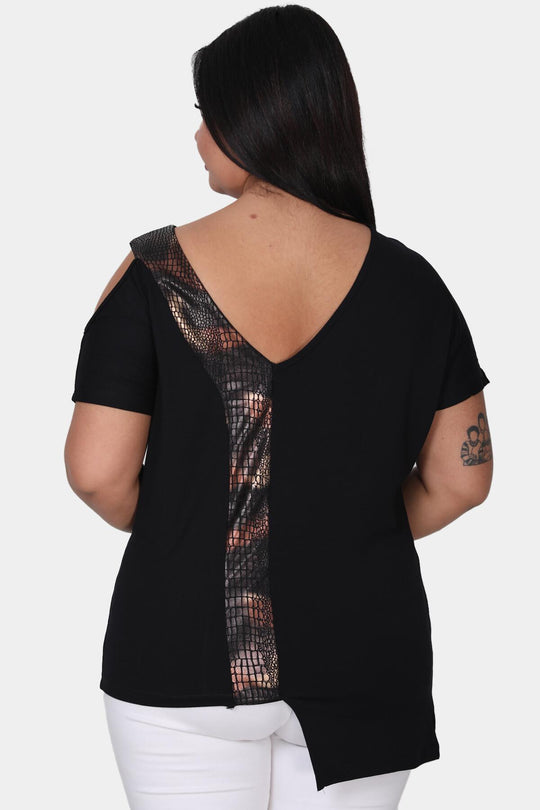 Plus - Size Blouse — Zwart