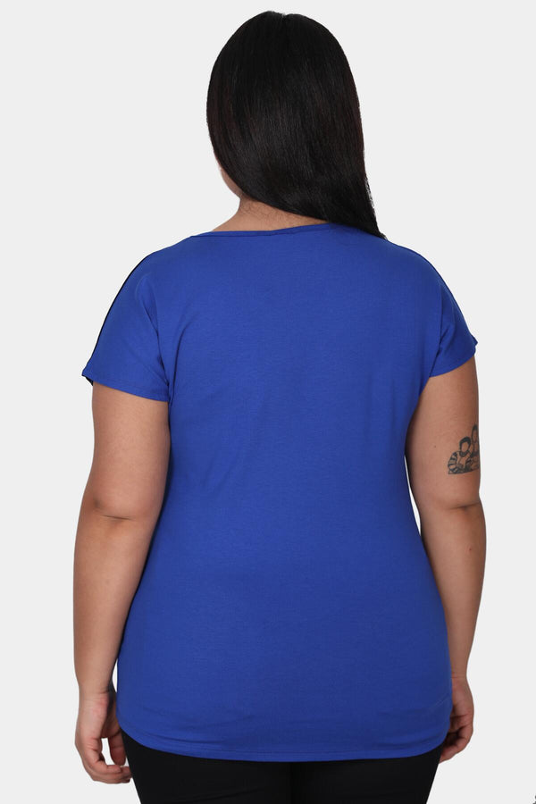 Plus - Size Blouse In Koningsblauw