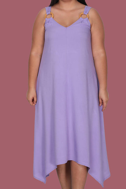 Plus - Size Asymmetric Dress — Lilac