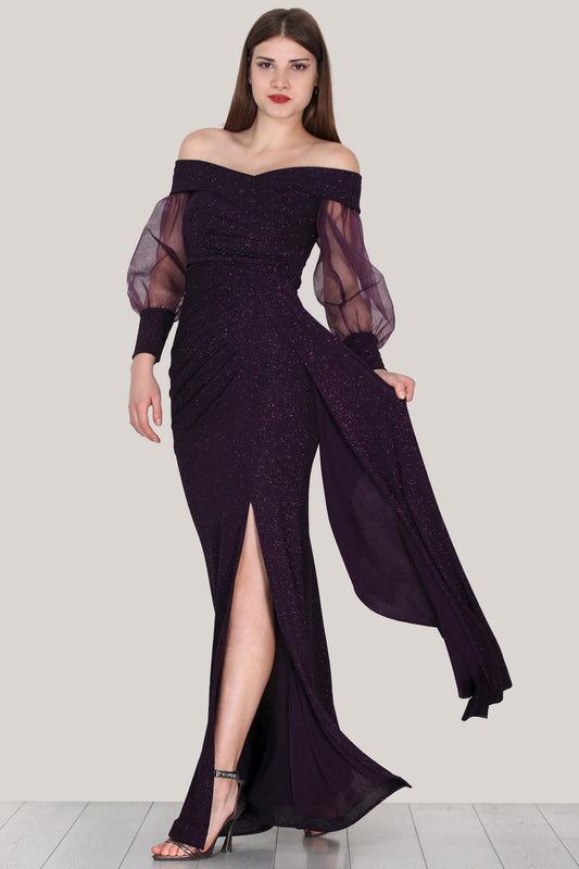 Pailletten - Abendkleid In Violett