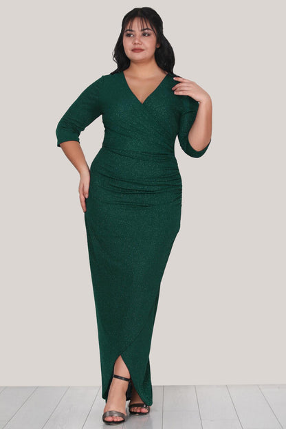 Glitter Galajurk — Smaragdgroen, Grote Maten