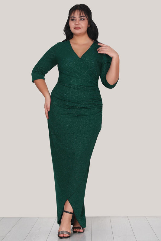 Glitter Galajurk — Smaragdgroen, Grote Maten