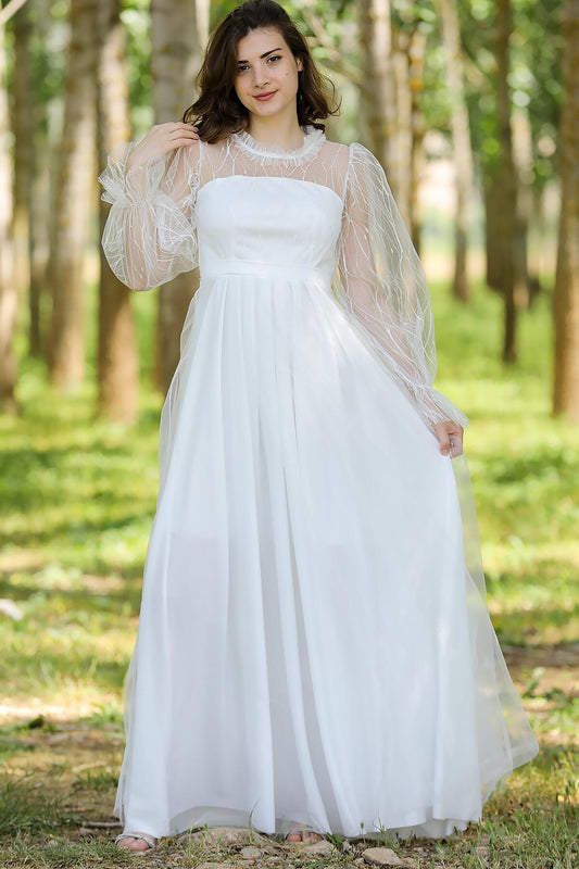 Long Evening Dress — Off - White