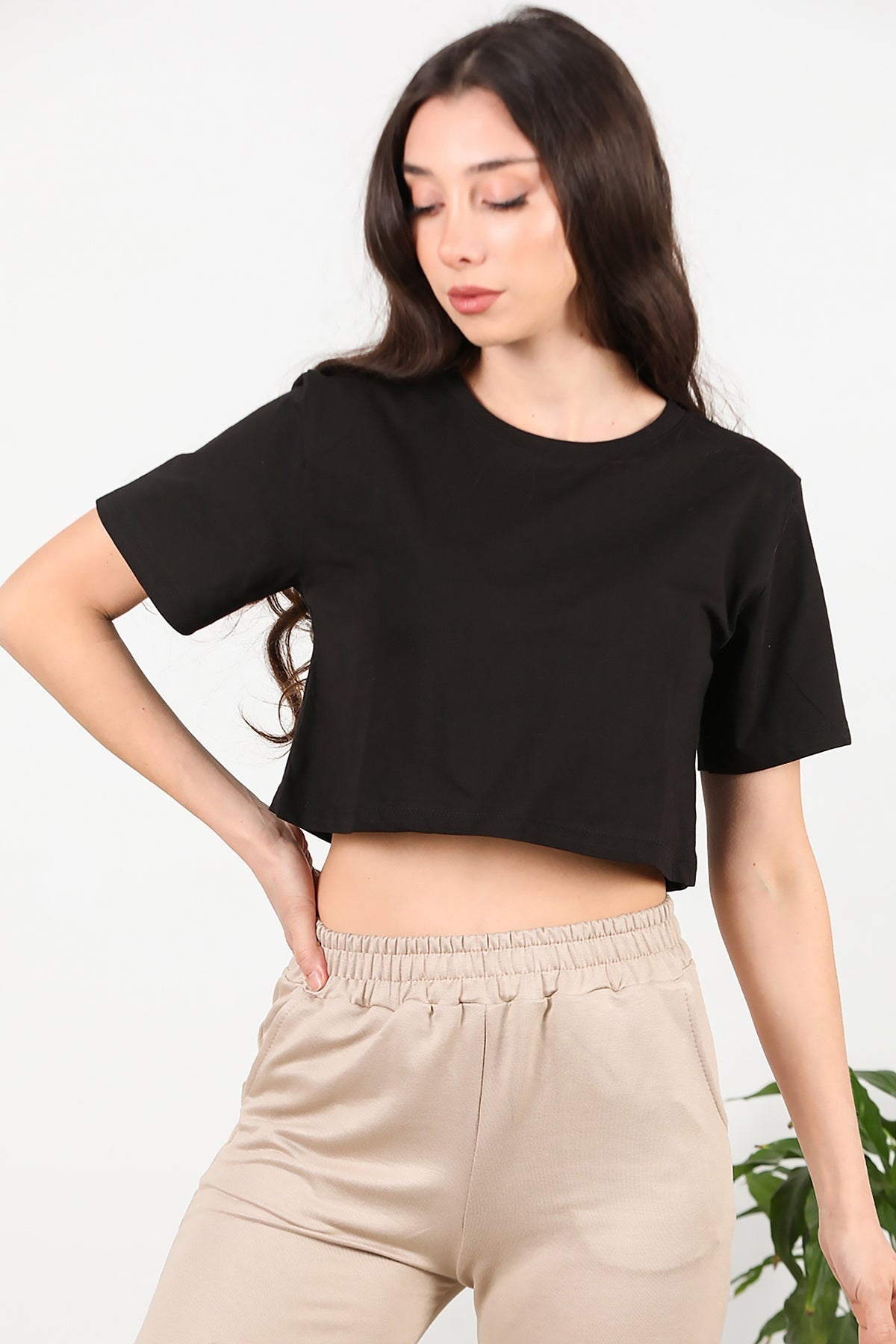 Zwart T - Shirt Met Korte Mouwen