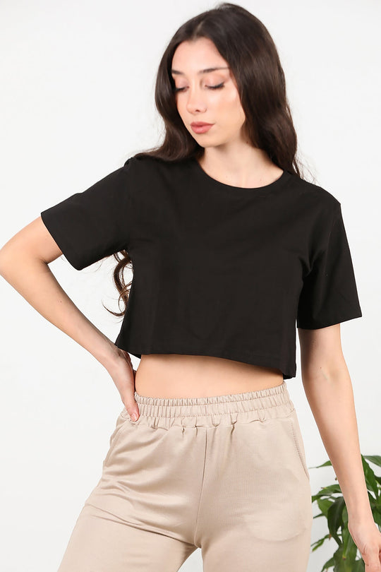Zwart T - Shirt Met Korte Mouwen