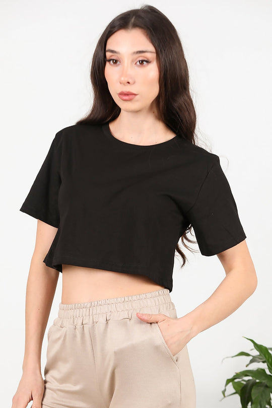 Zwart T - Shirt Met Korte Mouwen