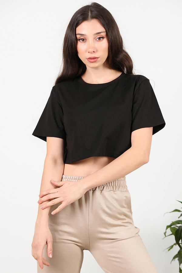 Zwart T - Shirt Met Korte Mouwen