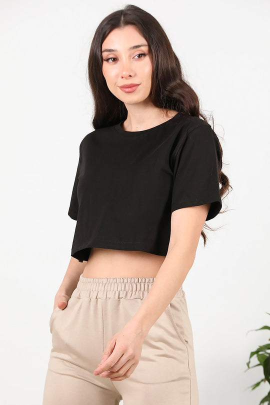 Zwart T - Shirt Met Korte Mouwen